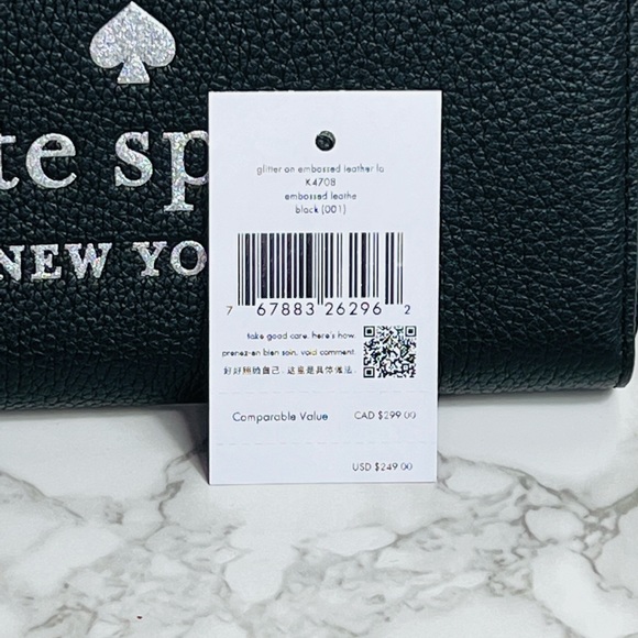 Kate Spade Glitter Large wallet Black - Picture 8 of 16